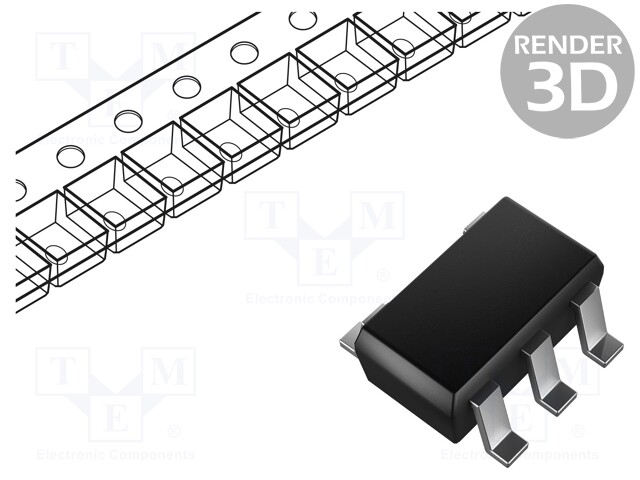 Dual MOSFET, Complementary N and P Channel, 30 V, 2.5 A, 0.085 ohm, TSOP, Surface Mount