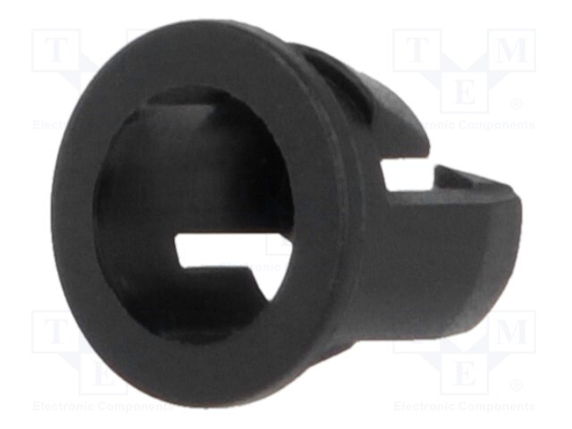 LED holder; 5mm; one-piece; black; UL94V-2; L: 6.9mm; Mat: polyamide