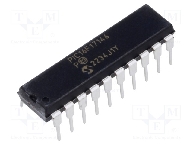IC: PIC microcontroller; Memory: 28kB; SRAM: 2kB; EEPROM: 256B; THT