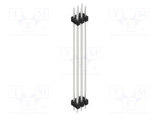Connector: pin strips; pin header; male; PIN: 6; 2.54mm; THT; 2x3