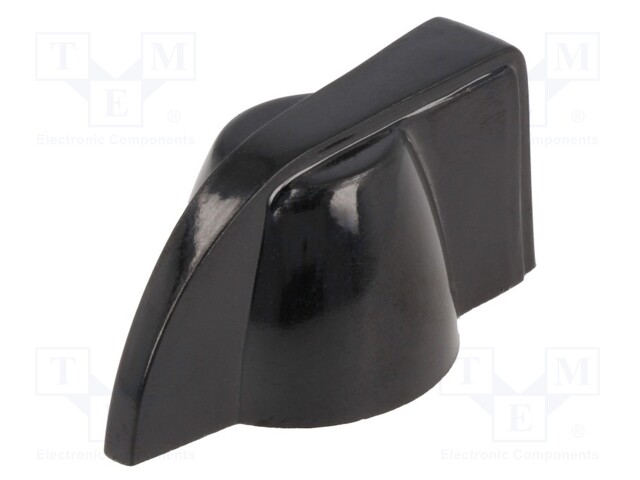 Knob; with pointer; thermoplastic; Shaft d: 6mm; Ø20.3x18mm; black