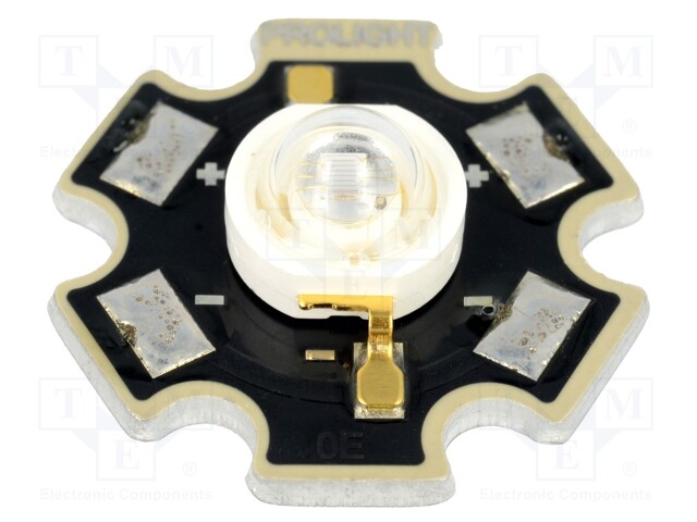 Power LED; STAR; ultraviolet; Pmax: 1W; 390-410nm; 130°; SMD; Proeon