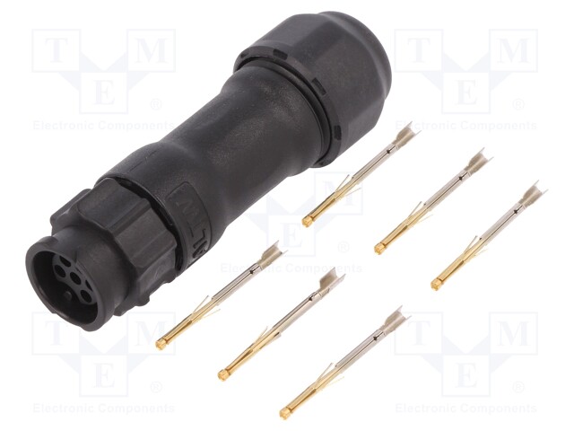 Connector: circular; female; plug; crimped; PIN: 6; 22AWG÷20AWG