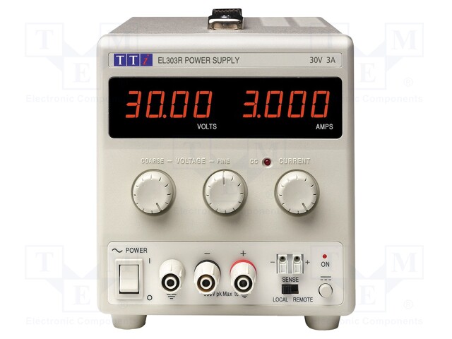 Power supply: laboratory; Channels: 1; 0÷30VDC; 0÷3A