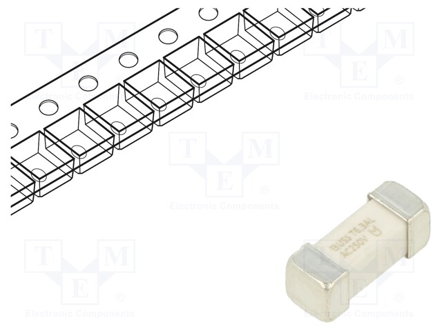 Fuse: fuse; time-lag; 6.3A; 250VAC; soldered,SMD; ceramic; 1245UMFT