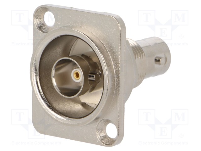 Coupler; BNC socket,both sides; FT; shielded; metal; silver; 75Ω