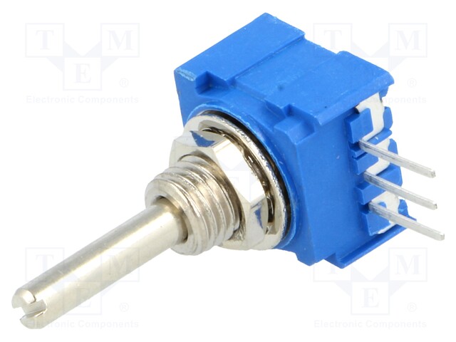 Potentiometer: shaft; THT; 1W; 1kΩ; ±10%; 290°; for PCB; linear; IP64