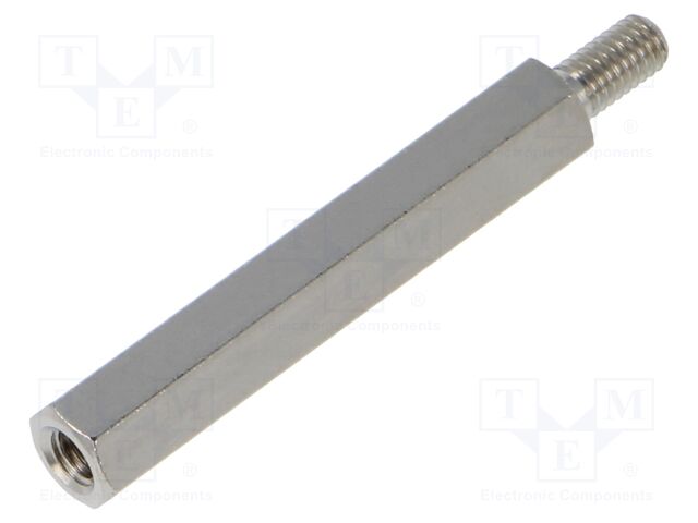 Spacer sleeve; 30mm; Int.thread: M3; Ext.thread: M3; hexagonal