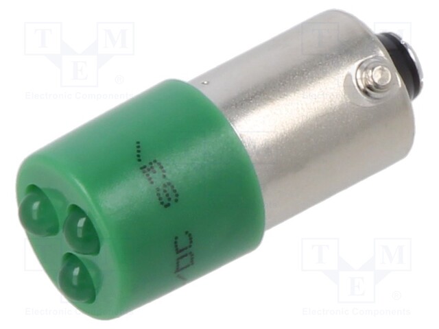 Indicator: LED; BA9S,T10; green; plastic; 24VAC; 24VDC; -20÷60°C