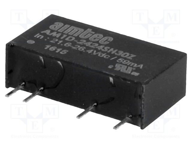 Converter: DC/DC; 1W; Uin: 21.6÷26.4V; 24VDC; Iout: 40mA; SIP7; 2.3g