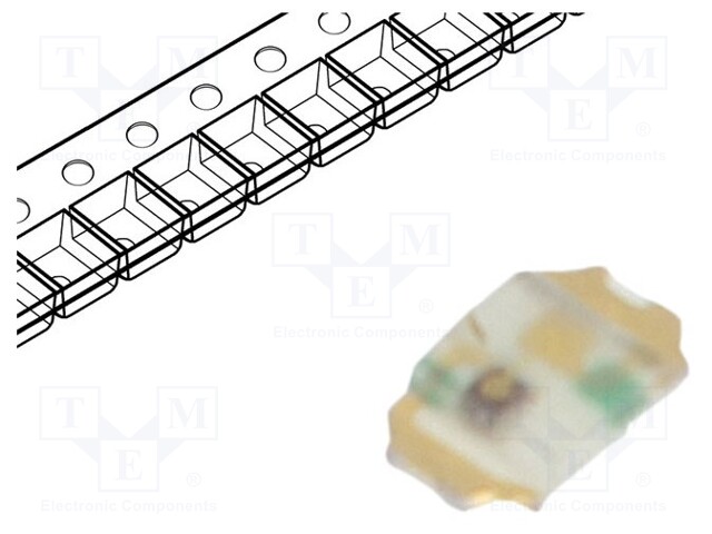LED; SMD; 0402; yellow green; 1÷2.1mcd; 1x0.6x0.2mm; 1.9V; 1mA; 54mW