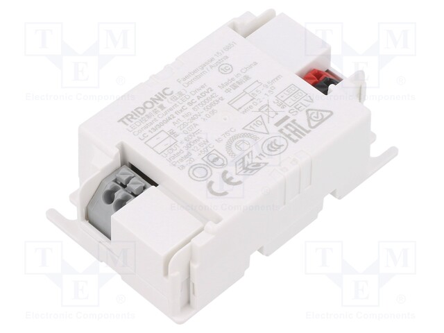 Power supply: switched-mode; LED; 13W; 30÷42VDC; 300mA; 198÷264VAC