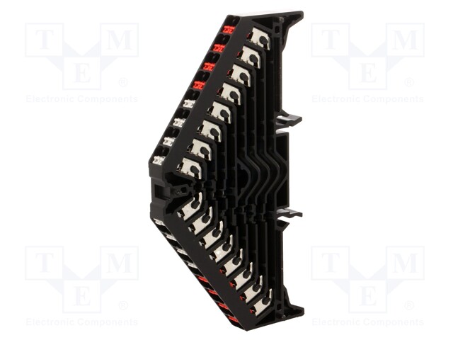 Splice terminal: rail; 1.5mm2; ways: 8; terminals: 32; black; 250VAC