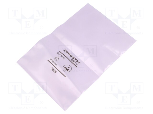 Protection bag; ESD; L: 127mm; W: 76mm; D: 75um; Features: open; pink