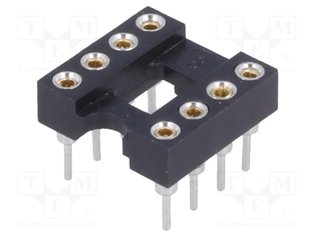 Socket: DIP; PIN: 8; Pitch: 2.54mm; precision; THT; gold-plated; 1A