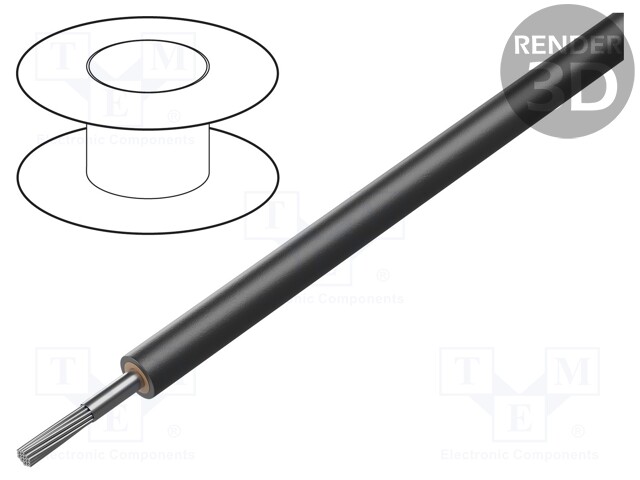 Wire; NSGAFÖU; stranded; Cu; 1.5mm2; black; rubber; 2.1/3.6kV