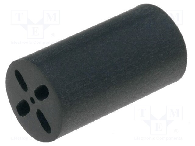 Spacer sleeve; LED; Øout: 6.5mm; ØLED: 5mm; L: 12.2mm; black; UL94V-0