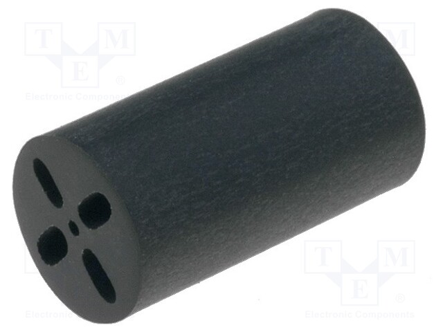 Spacer sleeve; LED; Øout: 6.5mm; ØLED: 5mm; L: 19.1mm; black; UL94V-0