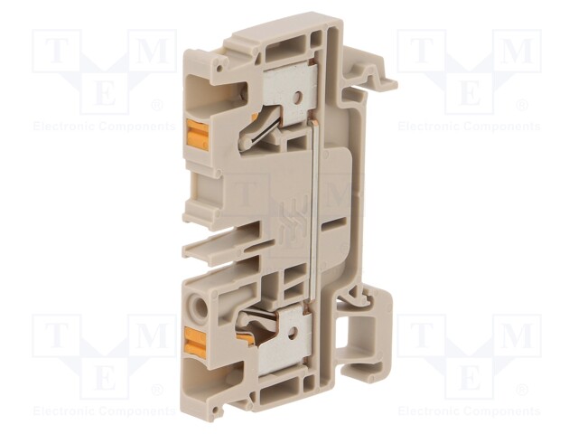 Splice terminal: rail; 4mm2; ways: 1; terminals: 2; beige; wemid