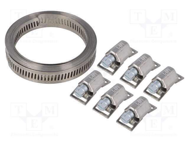 Worm gear clamp; W: 14mm; chrome steel AISI 430; Man.series: EB