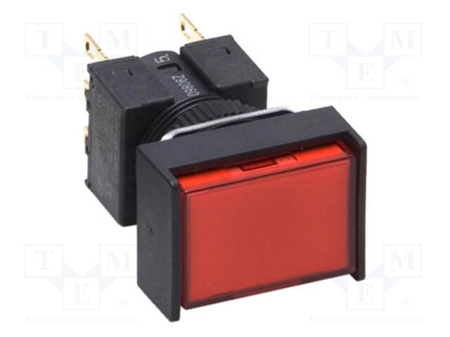 Switch: push-button; DPDT; red; IP40; Pushbutton: rectangular