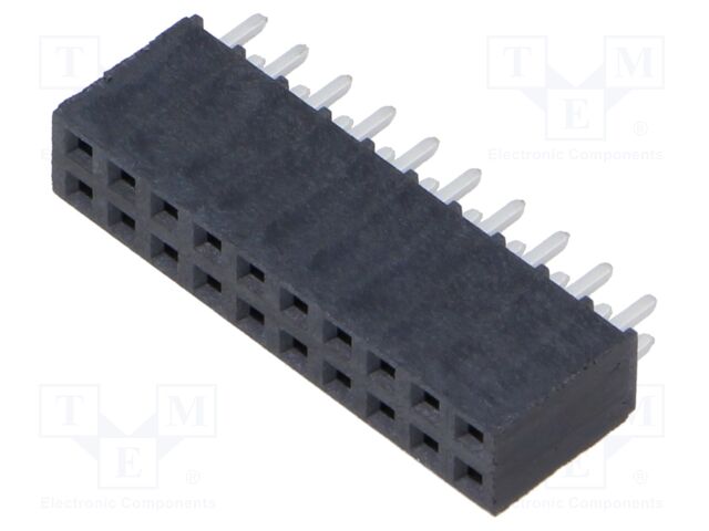 Connector: pin strips; female; PIN: 20; 2.54mm; gold-plated; THT