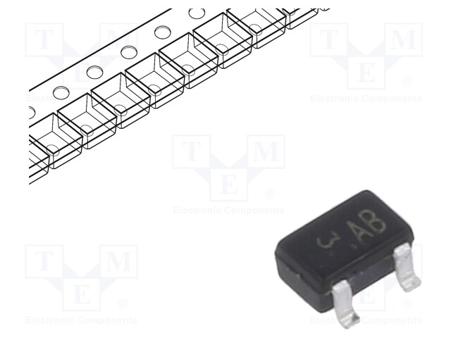 Transistor: PNP; bipolar; BRT; 50V; 100mA; 200mW; SOT323; R1: 10kΩ