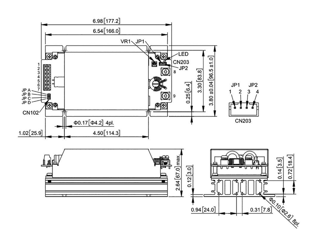 Converter: DC/DC; 200W; Uin: 14÷160VDC; Uout: 15VDC; Iout: 13.5A