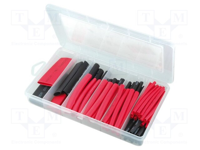 Set of heat shrink sleeves; glued; 3: 1; 76mm; polyolefine; Pcs: 80