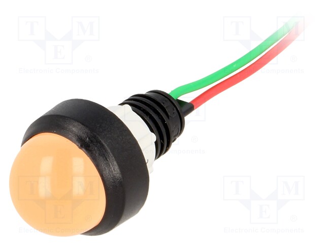 Indicator: LED; prominent; 24VDC; 24VAC; Cutout: Ø13mm; IP40