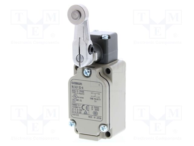 Limit switch; adjustable lever, roller; IP67; metal