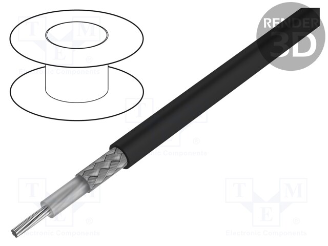 Wire: coaxial; SKT58/50; stranded; Cu; TPE; black; 100m