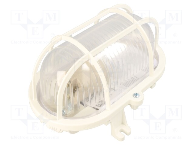 Lamp: lighting fixture; OVAL60; polycarbonate; E27; IP44; oval