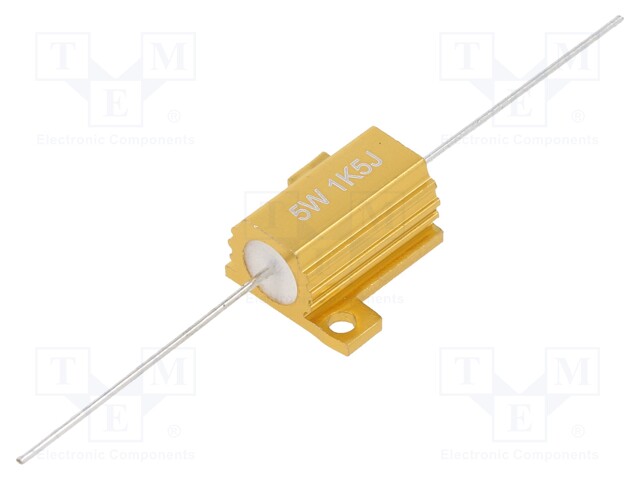 Resistor: wire-wound; with heatsink; 1.5kΩ; 5W; ±5%; 30ppm/°C
