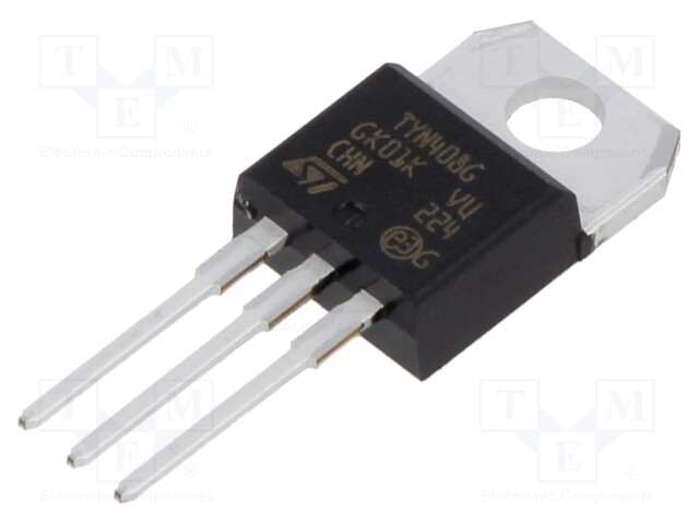 Thyristor; 400V; Ifmax: 8A; 5A; Igt: 25mA; TO220AB; THT; tube