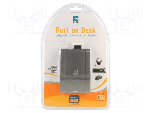 Hub USB; Jack 3.5mm socket,PS/2 socket x2,USB A socket x3