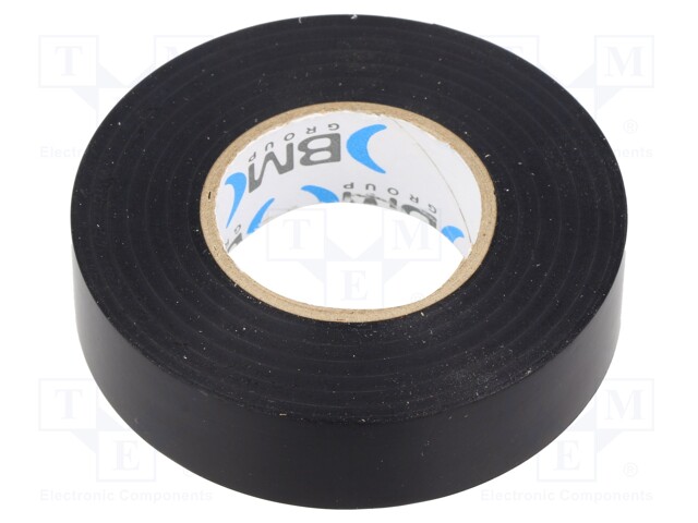 Tape: electrical insulating; W: 19mm; L: 20m; Thk: 0.19mm; black