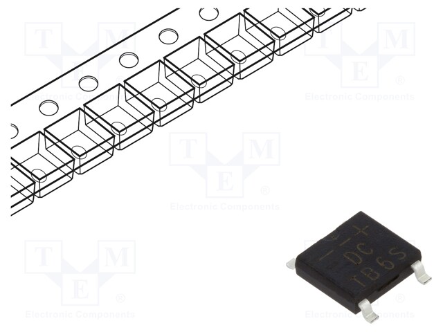 Bridge rectifier: single-phase; 600V; If: 1A; Ifsm: 30A; ABS; SMT