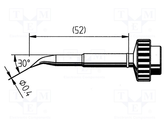 Tip; bent conical; 0.4mm