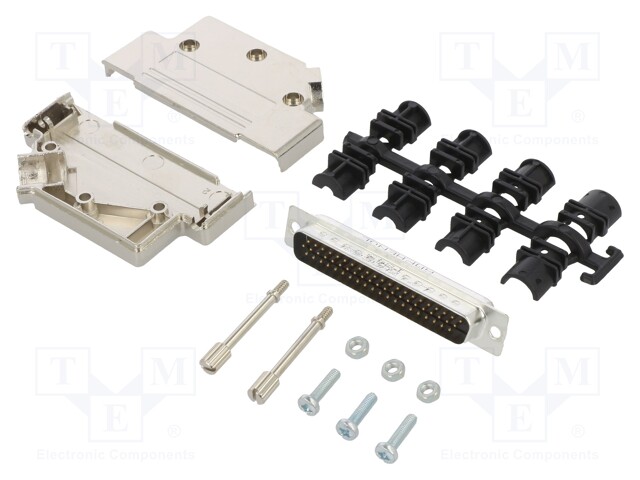 D-Sub HD; PIN: 62; male; shielded,metalized; angled 45°; soldering