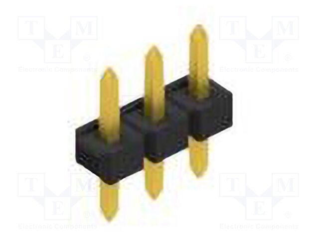 Connector: pin strips; pin header; male; PIN: 3; 2.54mm; THT; 1x3