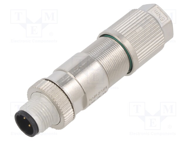 Plug; M12; PIN: 4; male; D code-Ethernet; for cable; IDC; straight
