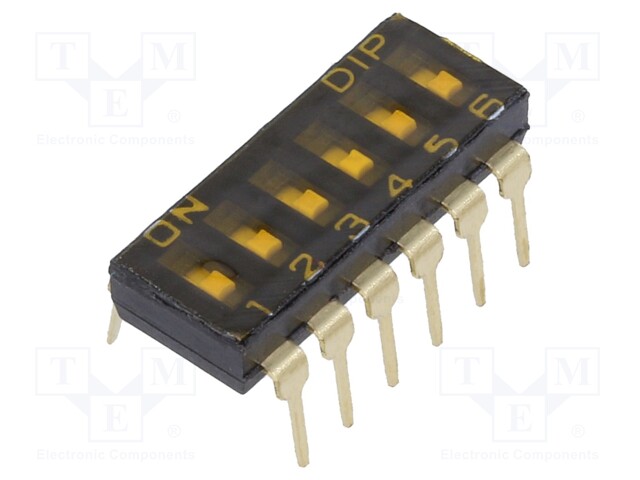 Switch: DIP-SWITCH; OFF-ON; 0.025A/24VDC; Pos: 2; -40÷85°C; 9.8N