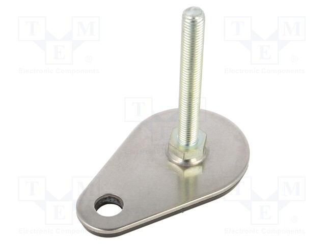 Foot of pin; Base dia: 60mm; M10; steel; Plunger length: 80mm