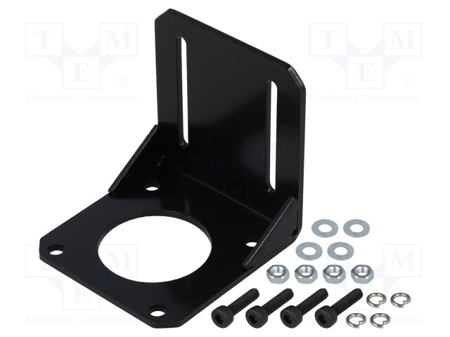 Bracket; black; Pcs: 1; bracket,mounting screws; Holder mat: steel