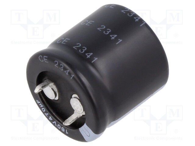 Capacitor: electrolytic; SNAP-IN; 470uF; 160VDC; Ø30x30mm; ±20%