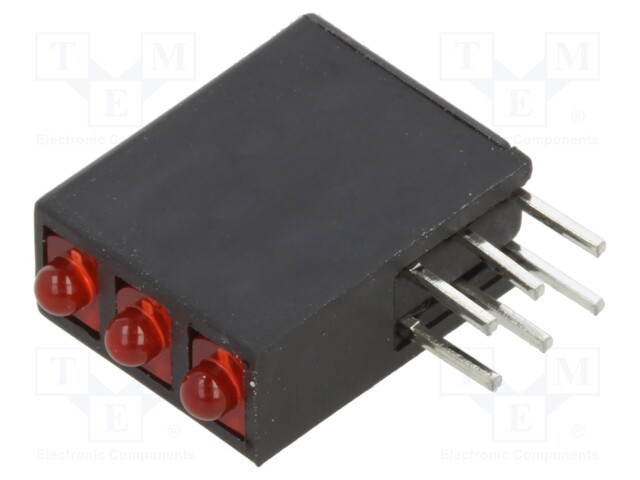 LED; red; 1.8mm; No.of diodes: 3; 20mA; Lens: diffused; 50°; 2÷2.8V