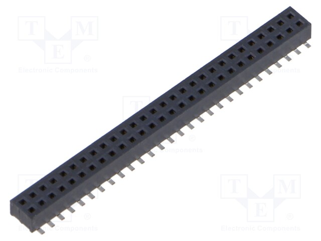 Connector: pin strips; female; PIN: 56; 1.27mm; gold-plated; SMT