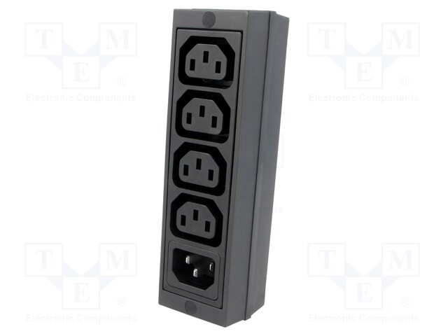 Connector: AC supply; splitter; 10A; 250VAC; IEC 60320; soldering