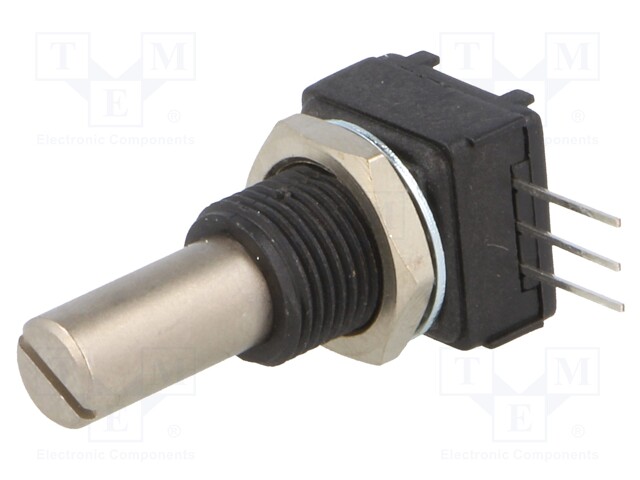 Potentiometer: shaft; 10kΩ; 1W; ±10%; 6.35mm; THT; Shaft: smooth